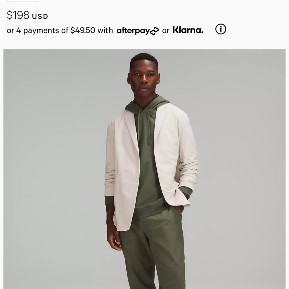 NWT Lululemon Mens New Venture Blazer Ivory